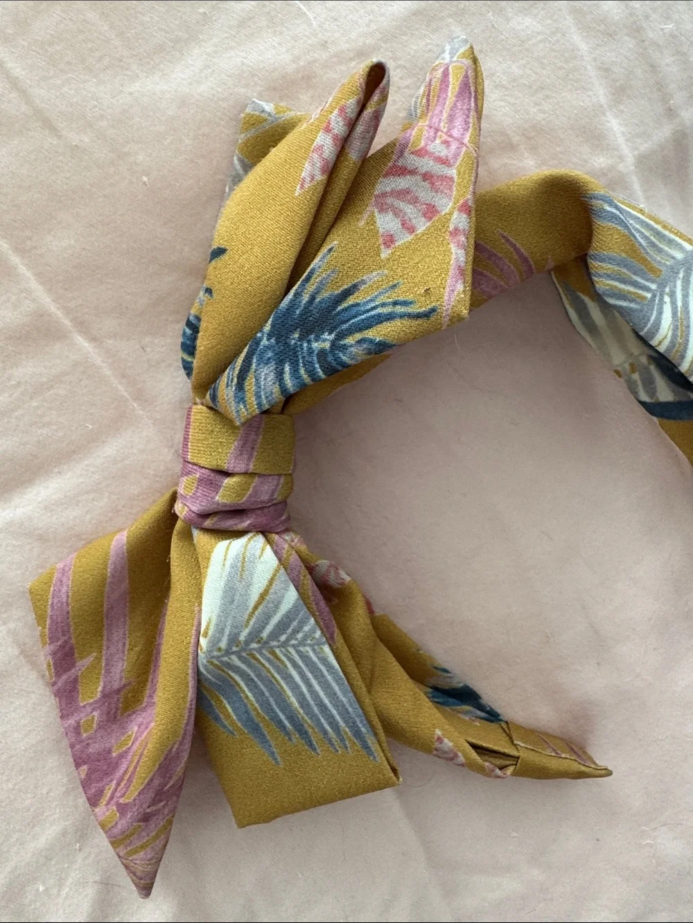 Anthropologie Mustard Tropical Print Knot Headband - Women Accessories